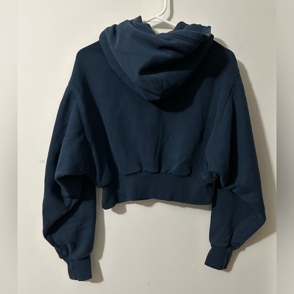 TNA Cozy AF Fleece Blue Cropped Hoodie - Picture 3 of 3